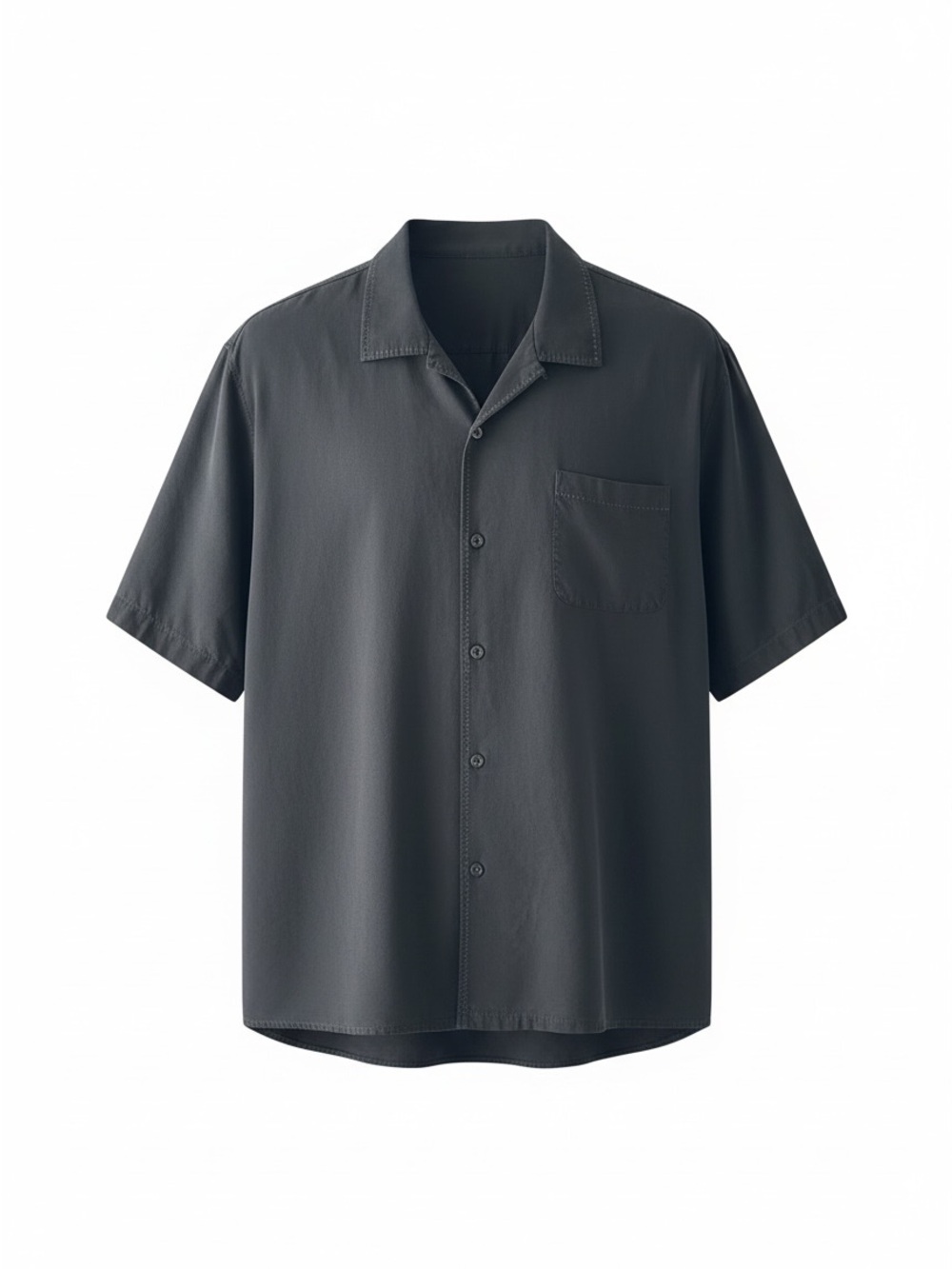 Tommy Bahama Black Short-Sleeve Camp Collar Button-Down